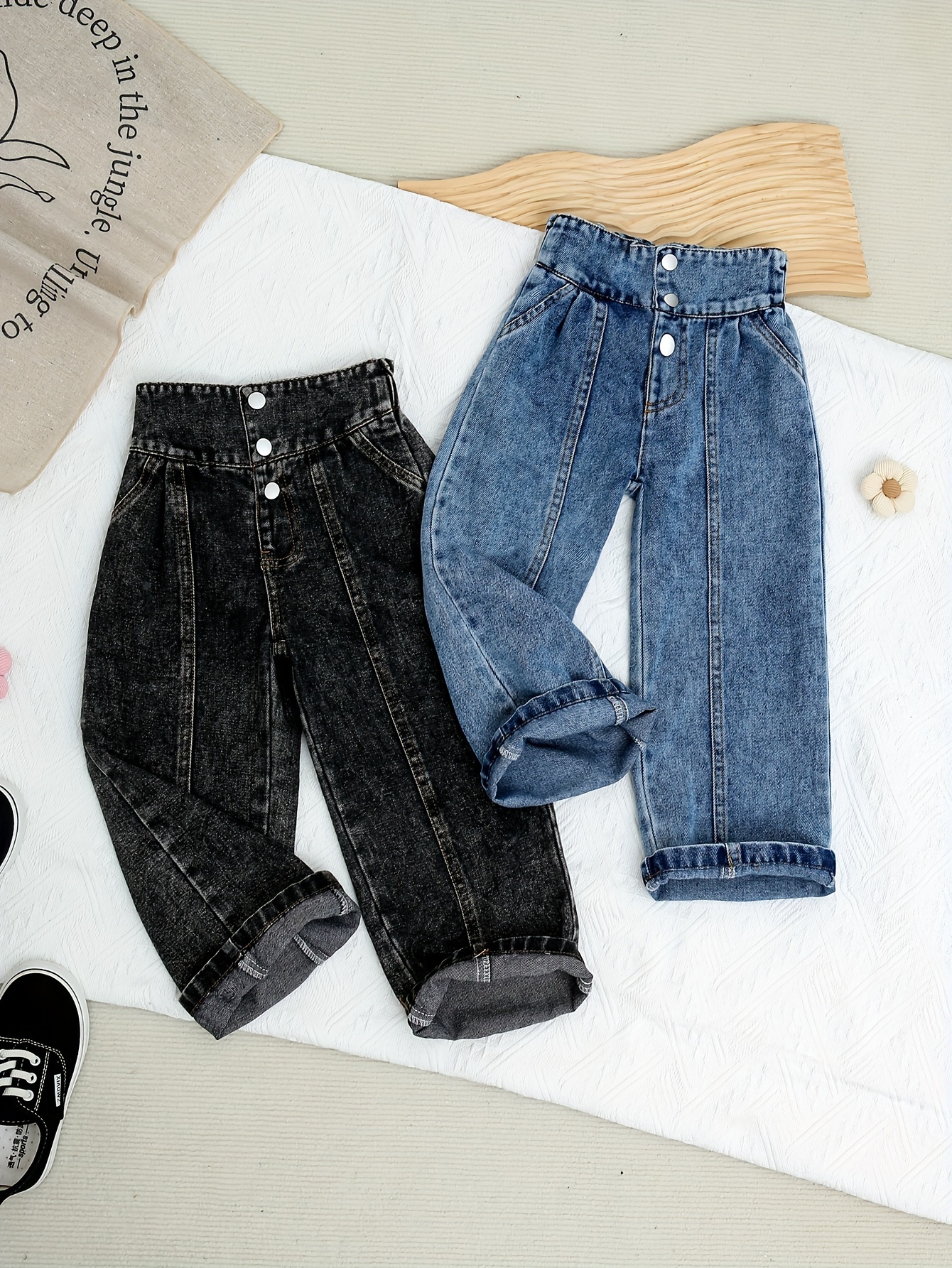 Girls' Denim Two-Piece Set for Stylish Outfits