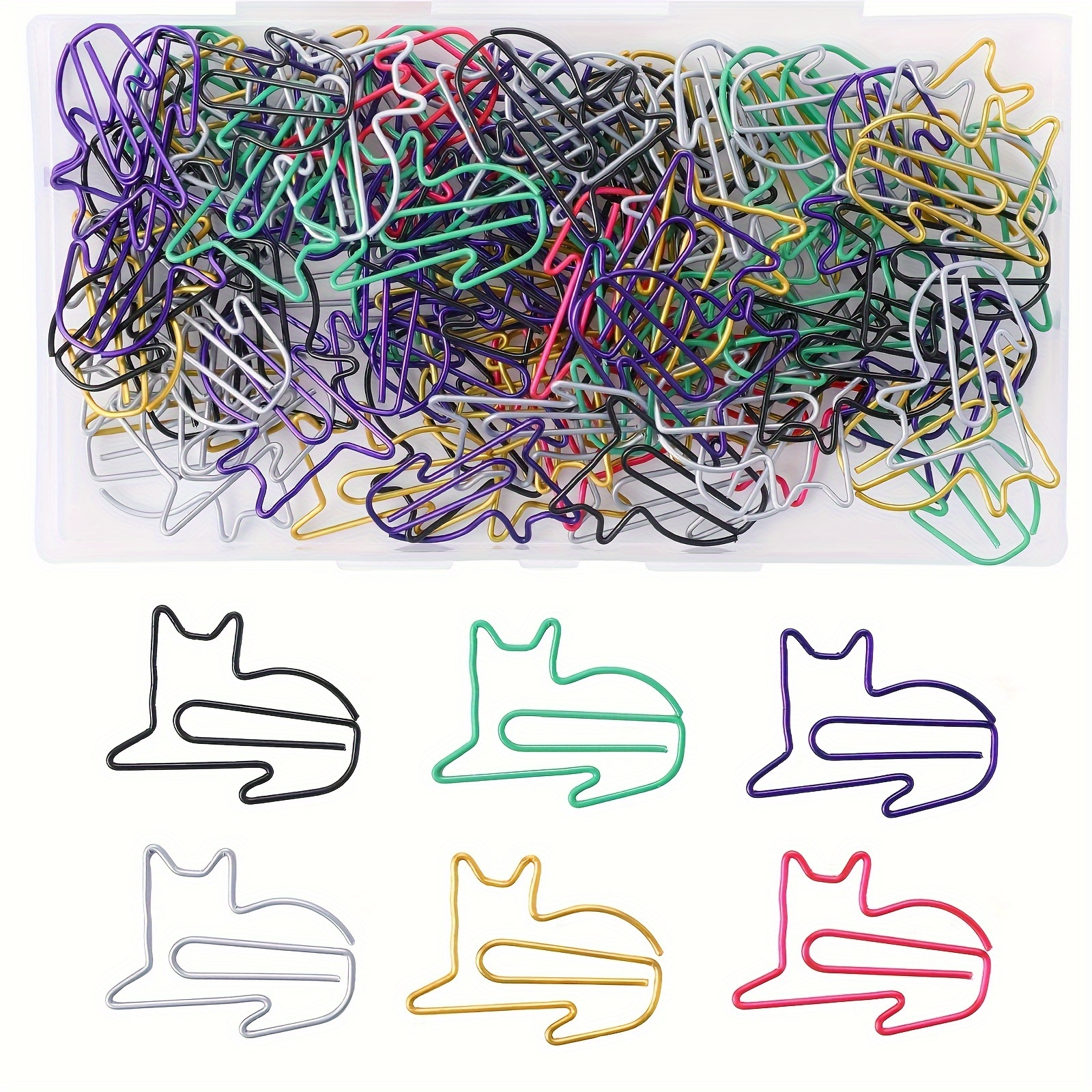 

Cat Shaped Paper Clips, Cute Animal Memo Bookmark Clips, 6 Colors Creative Fun Office Supplies, Ideal Gift For Women, Men, Cat Lovers - Assorted Plastic Pack