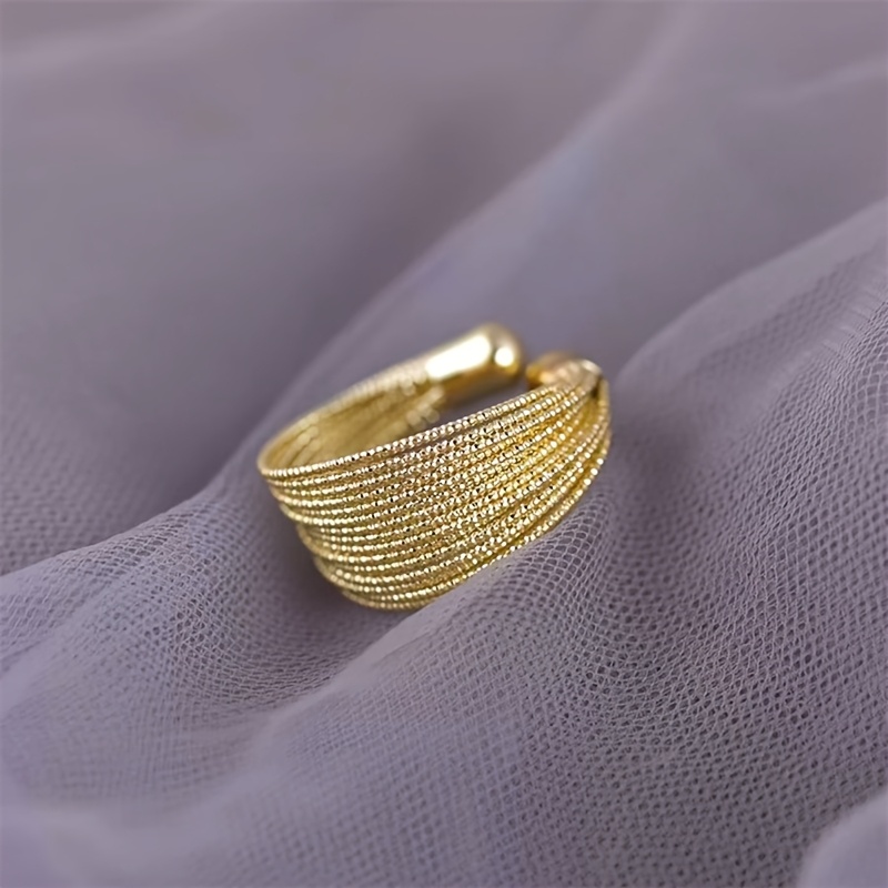 A Niche Design High-end Ring With Many Lines, Open And Adjustable, Fashionable Index Finger Ring