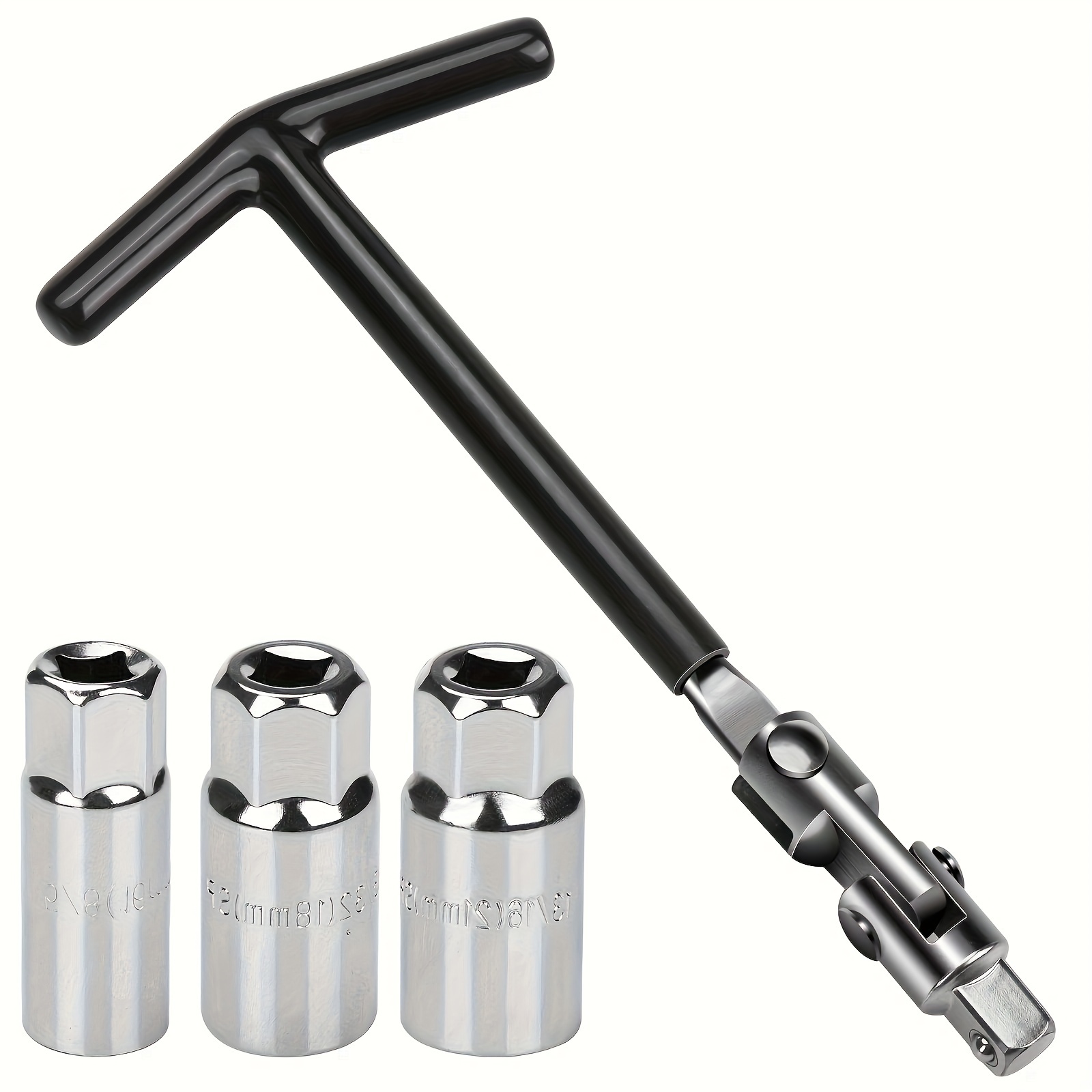 

Spark Plug Wrench Set - Car Repair Parts Spark Plug Set, T-handle Socket Spanner, Car Repair Tool, Suitable For Motorcycle (16mm/18mm/21mm)