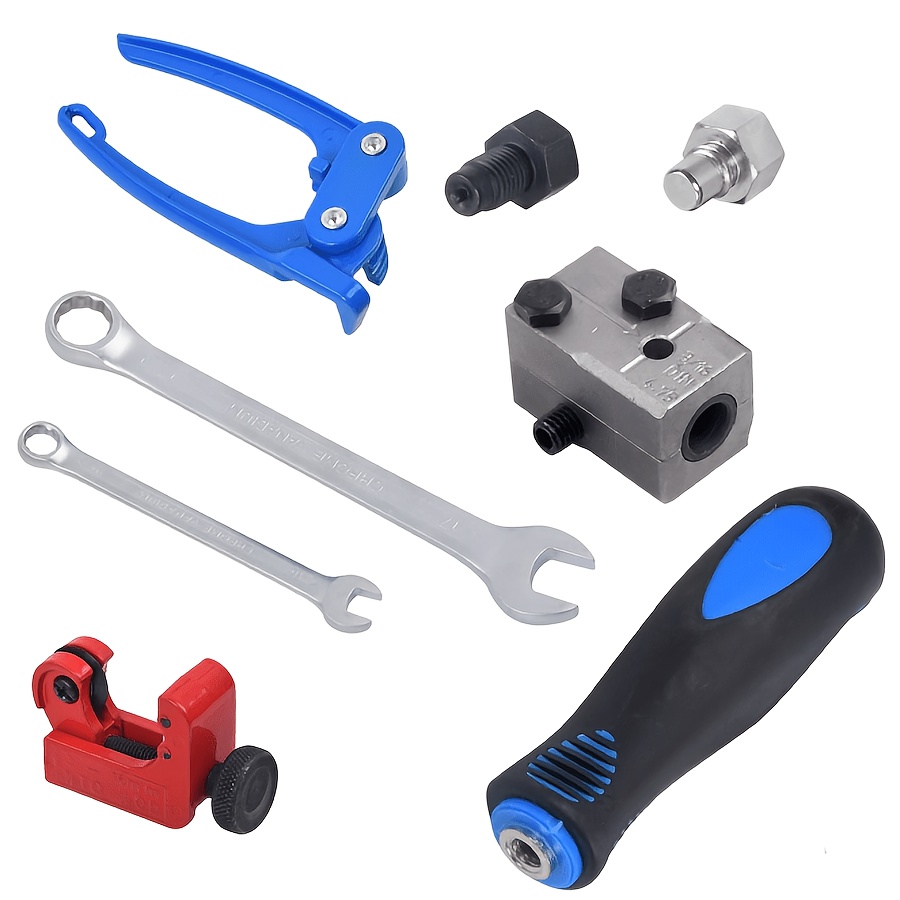 On-vehicle Brake Line Flaring Tool Kit, Universal Heavy Duty Tubing Bender And Pipe Cutter Set For 3/16" 4.75mm Automotive Brake Lines