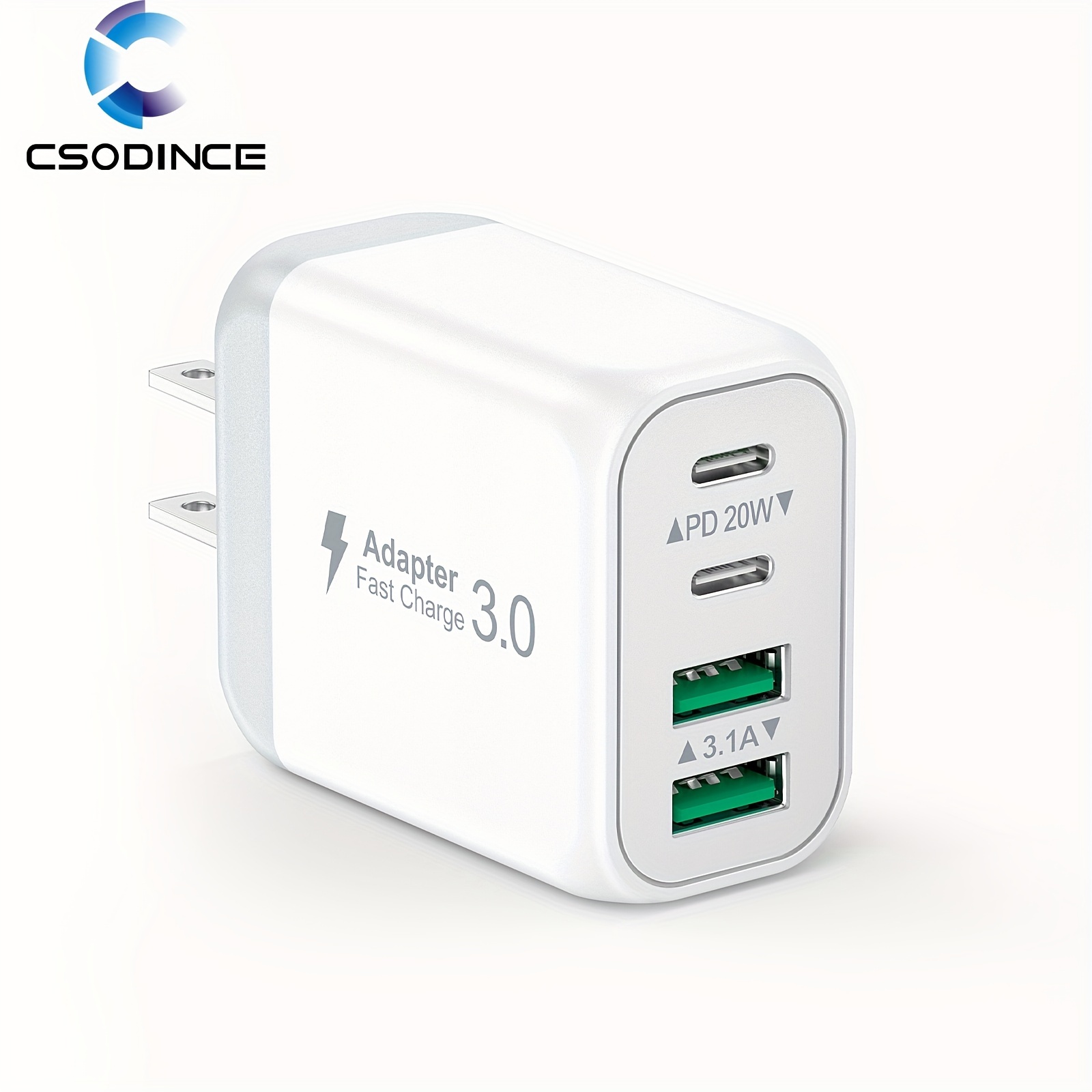 

Usb C Wall Charger, 40w 4-port Usb C Charger , Fast Charging Dual Port Pd+qc Wall Plug Type C Compatible With Iphone 15/14/13/12/11/pro Max/xs/xr/8/7/samsung Phone, Tablet