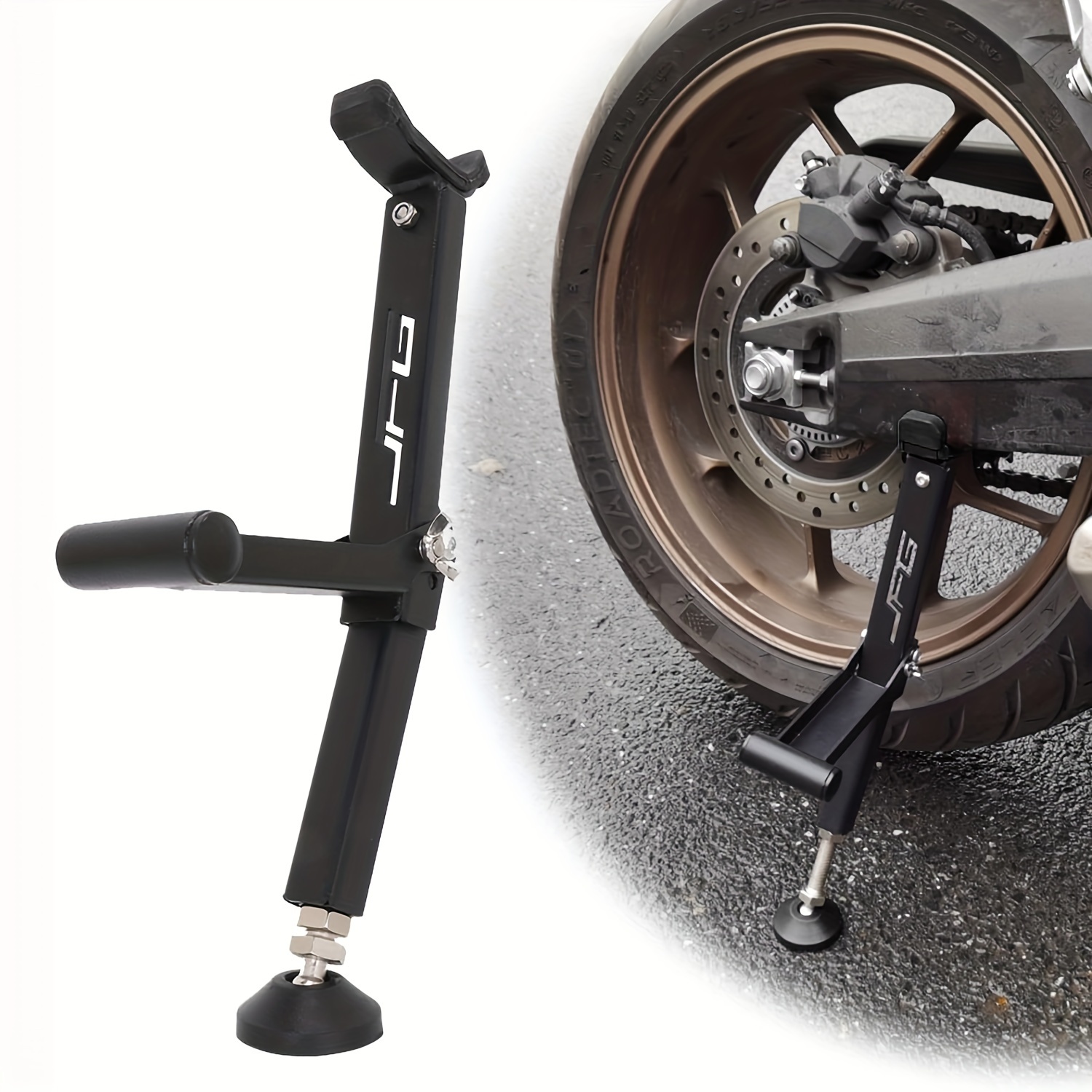 

Motorcycle Rear Wheel Stand Portable Foldable Front And Rear Wheel Stand Paddock Stand Chain Wheel Cleaning Roller Stand Universal Motorbike