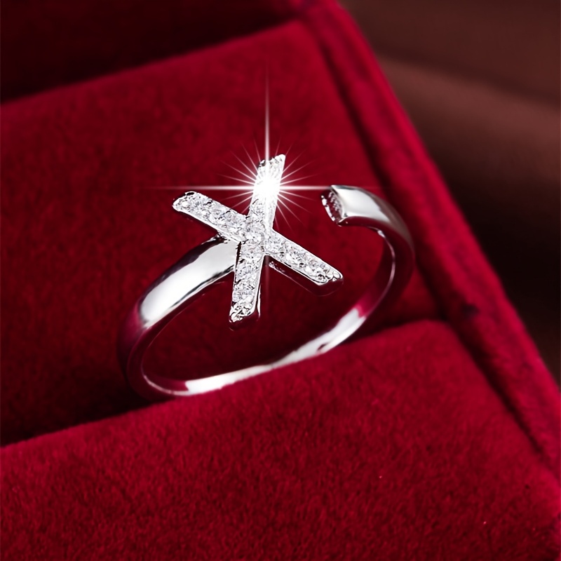 Letter Set Zirconia Women's Ring
