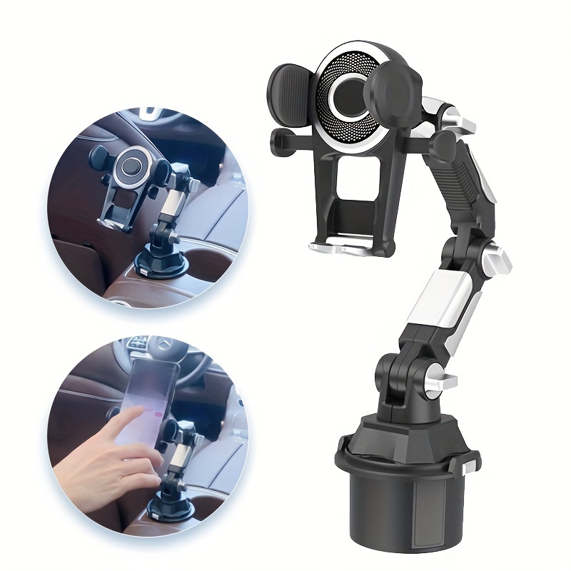 A Car Phone Holder That Fits In Holder, Designed For Navigation, Can Rotate 360° And Is Only Suitable For Round Cups