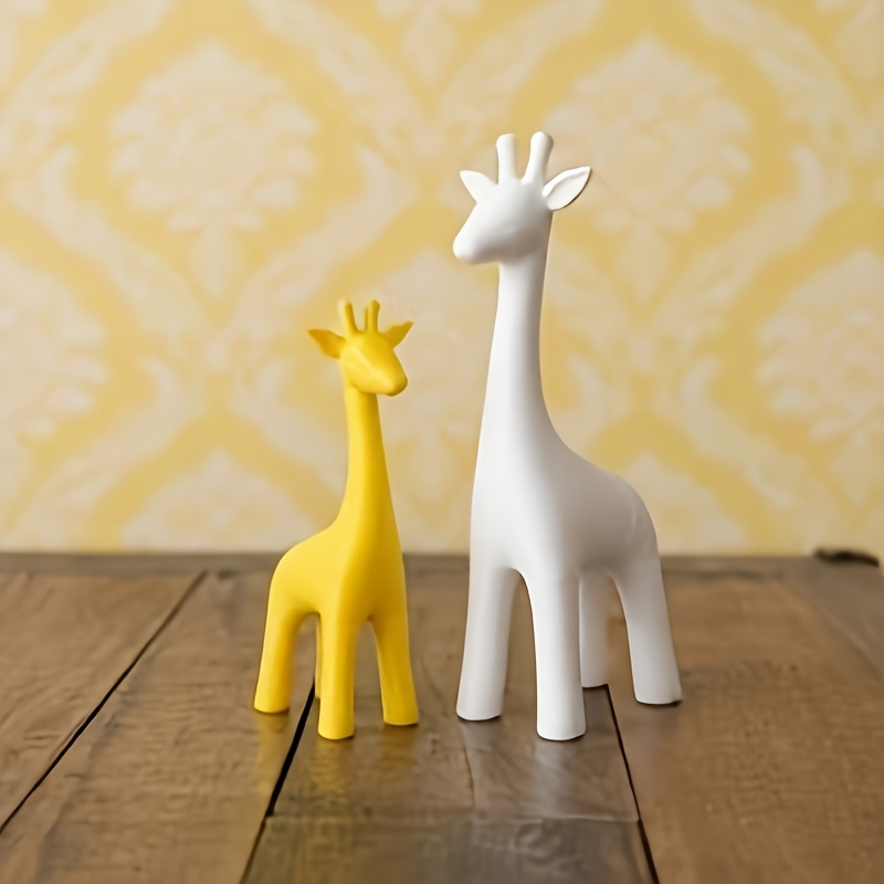 TEMU 2pcs Set - Modern Minimalist Giraffe Statue Ornaments, 1 Large And 1 Small - Living Room Entrance Home Decoration, Creative Holiday And Birthday