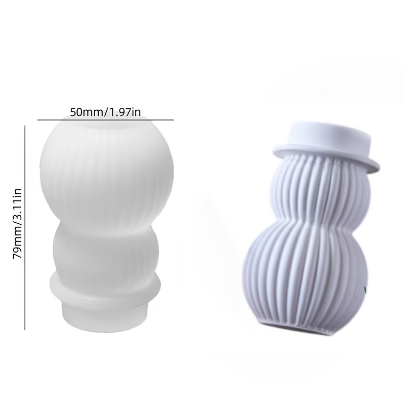 Image of Textured Ribbed Long-stem Candle Holder Silicone Mold Suitable For Neutral- Christmas Table Settings, Winter Porch Decor, And Mantelpiece Displays