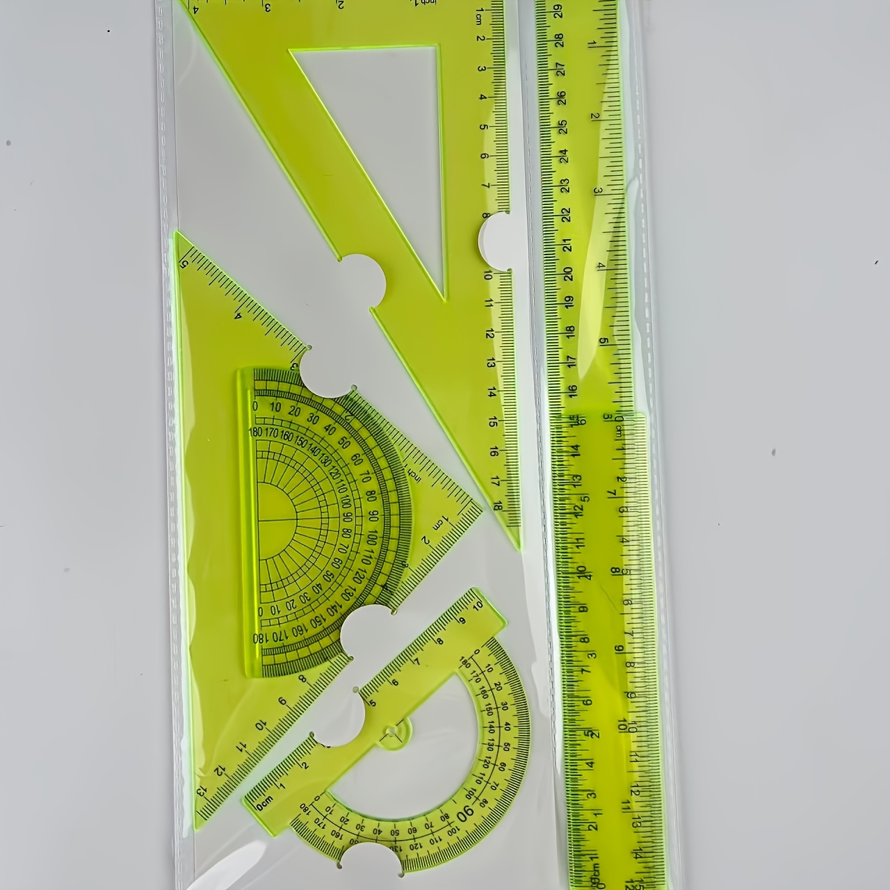 TEMU Juego de Regla de 15Cm y 30Cm, 6 piezas, Diseño Duradero de Precisión, Material , Portátil, Múltiples Opciones de Tamaño, Múltiples Opciones de