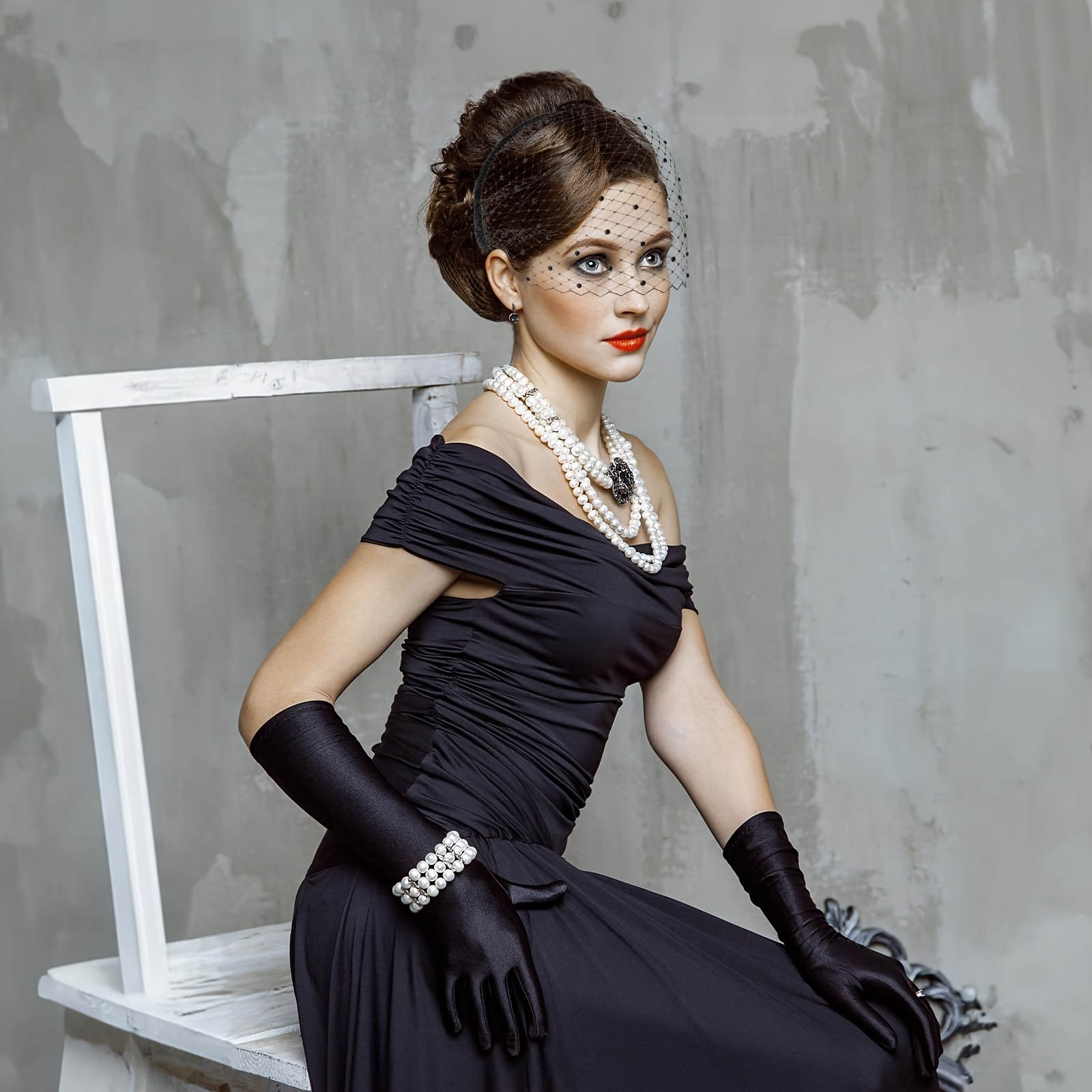 1pc mesh veil headband 1920s flapper veil - Temu display picture 1