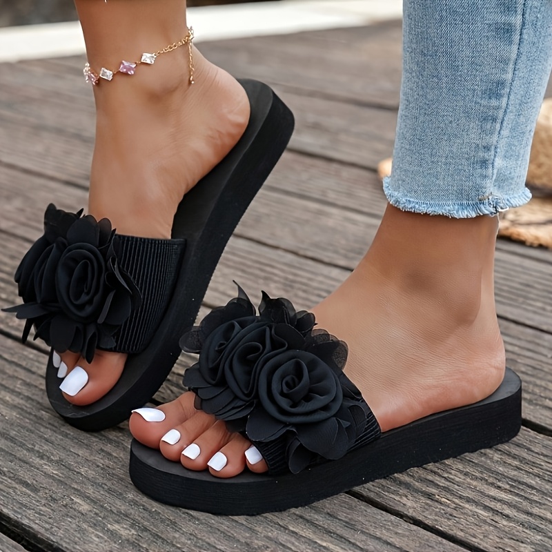 TEMU Rose Flower Decor Women's Slip-on Summer , Women Shoes