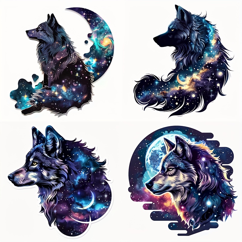 

Galactic Wolf Sticker Set: High-transparency, Double-sided Printed In Color, Suitable For Motorcycles, Cars, And Vehicle Decoration
