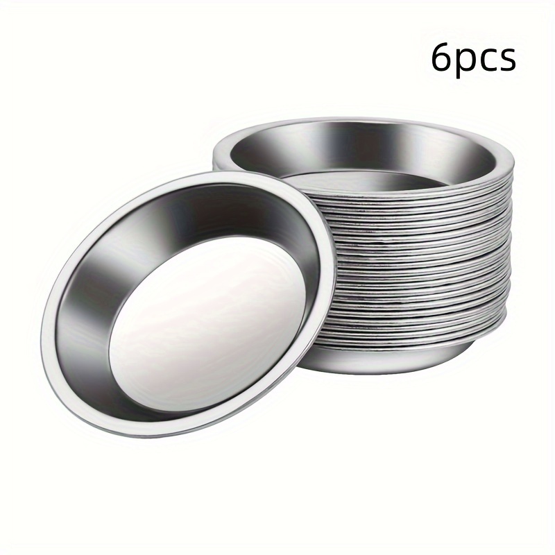 TEMU 6pcs Mini Stainless Steel Painting Palettes, Compact Mixing Trays For Artists, Watercolor & Makeup, Metal Craft Supplies, Aesthetic Handmade