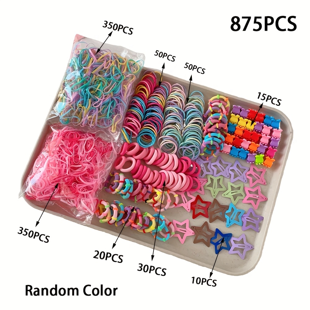 Image of 875pcs Set Of Random Color Headwear Hairpin Hair Clip Combination Set, Sweet Star Hair Additions Set, Suitable For Daily Use As A Gift, Princess Dress Up Decoration Headwear Set