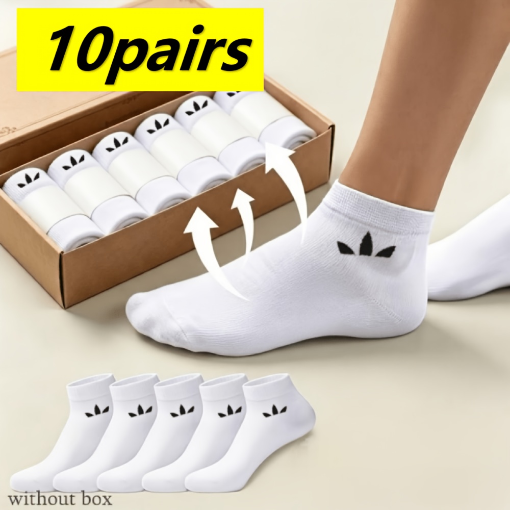 TEMU 10 Pairs Of Breathable Unisex Socks – Lightweight Travel Essential, / Socks, Moisture-wicking Seamless Design Solid Color Casual Sports Socks,