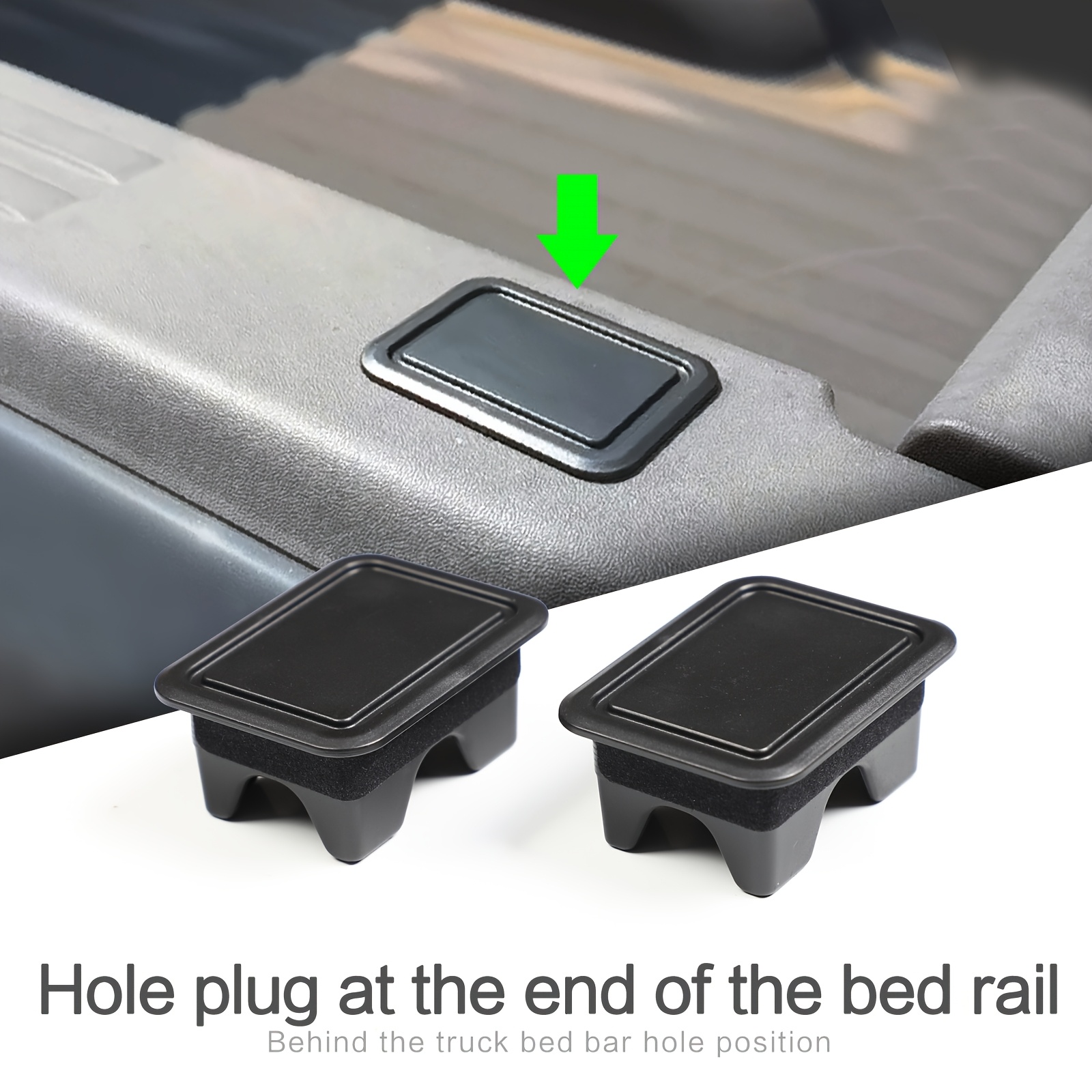 E-shop SH 2-teiliges Set, Schwarz, passend für DODGE Ram Ladeflächenschienen-Pfostenabdeckungen, für DODGE RAM 1500 2500 hintere