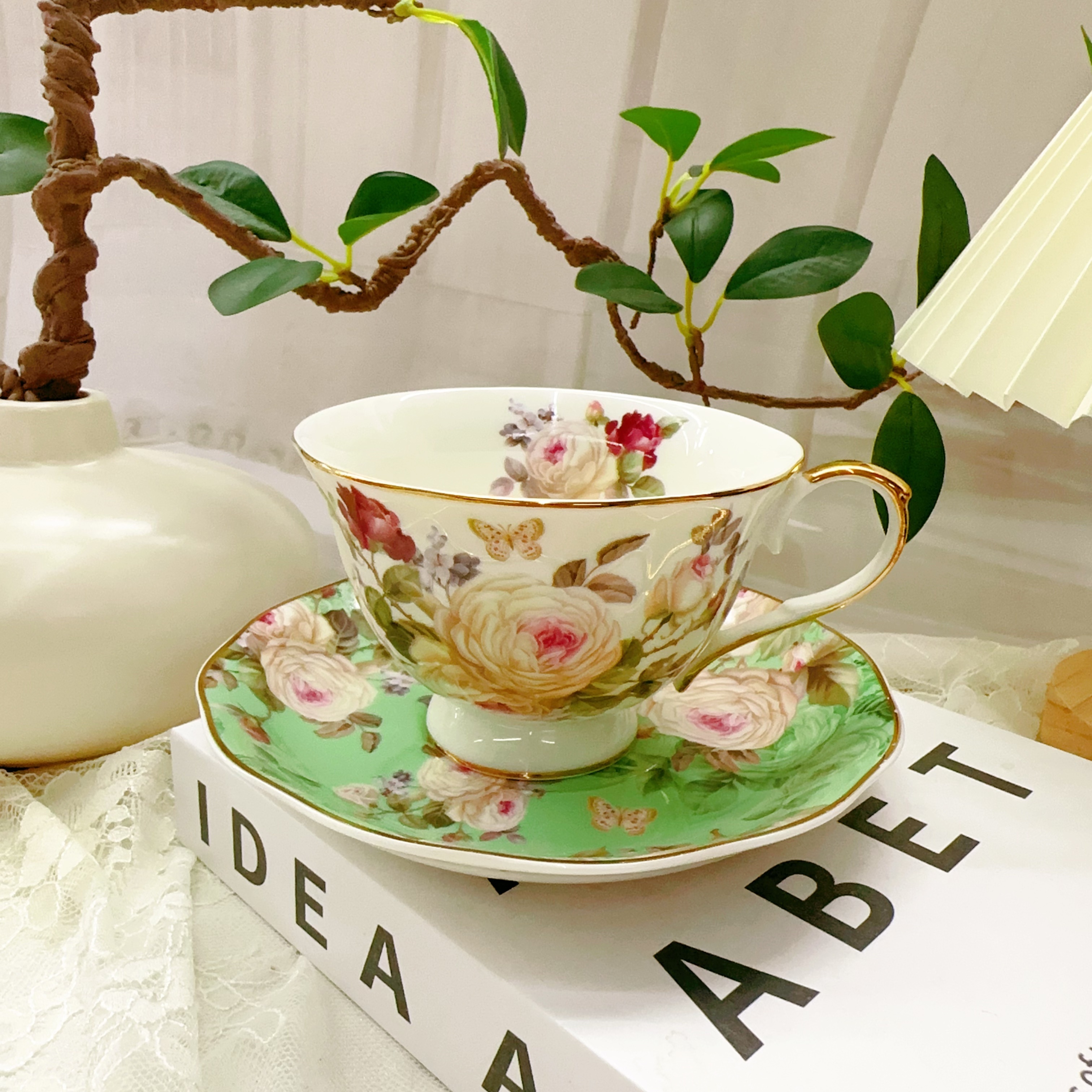 elegant european bone china tea set ceramic coffee Temu Poland