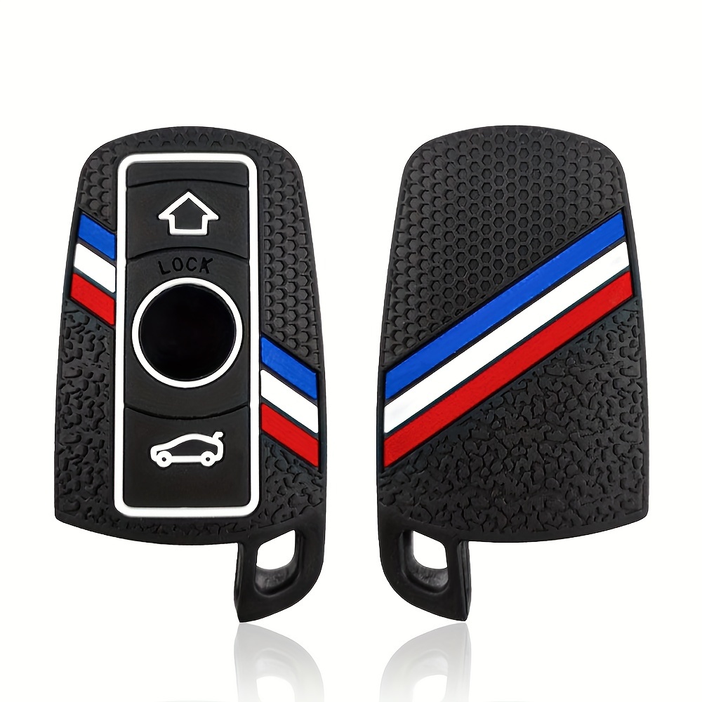 Image of Fashionable Protective Car Key Case, Suitable For 1 Series Old Z4 X1 X5 X6 Remote Protective Cover - 3 Bar New Style - Without Fading - Anti-drop And Wear-resistant - Silicone Material