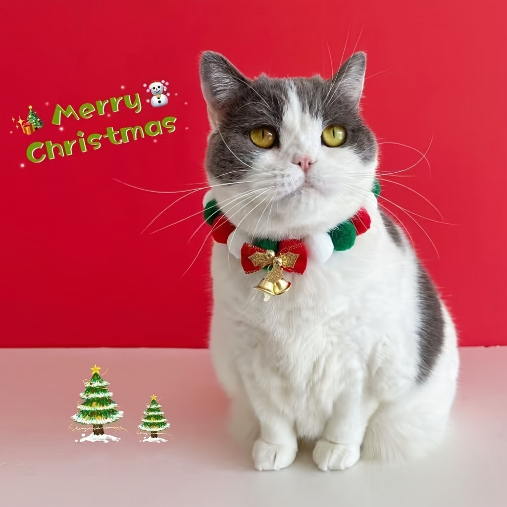 christmas bell long plush ball pet collar winter christmas     clothing accessory without battery Product details 4