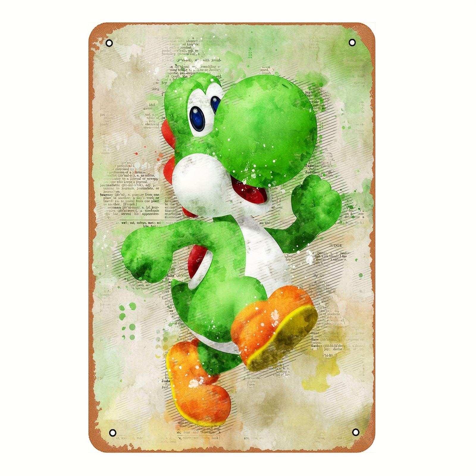 

Affiche Métallique De Jeu Vidéo D'Arcade Classique Yoshi - Décoration Murale Aquarelle Pour Gamers, 20X30 Cm