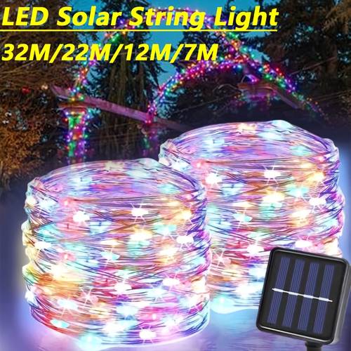 solar powered copper wire string lights 8 ip54 suitable for spring and summer outdoor garden and courtyard decorations such as birthdays weddings parties gazebos and