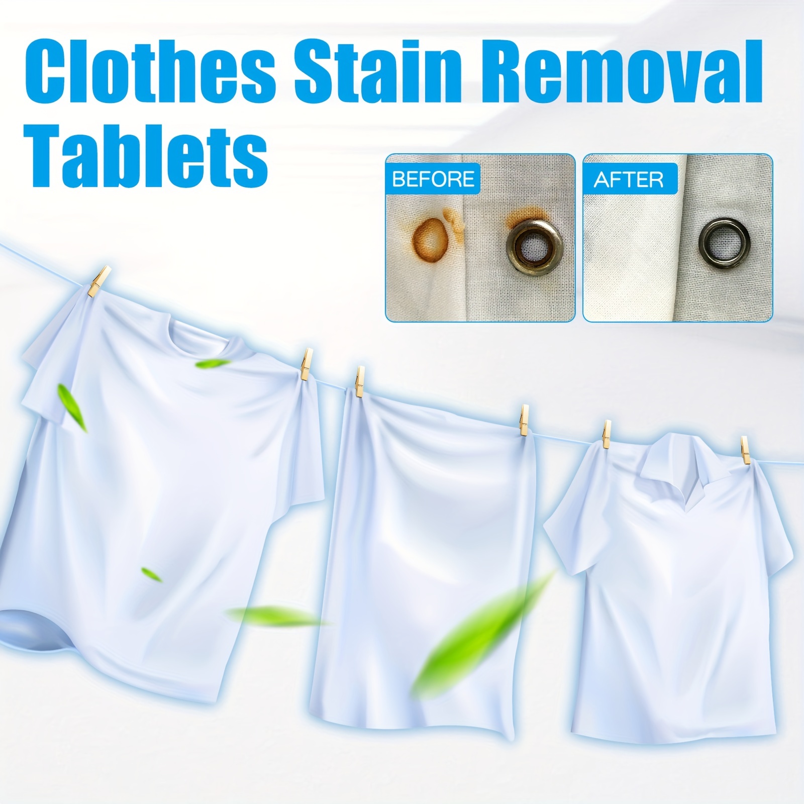 20pcs clothes stain remover effervescent tablets eliminates yellowing oil grease stains essential home cleaning tool details 5