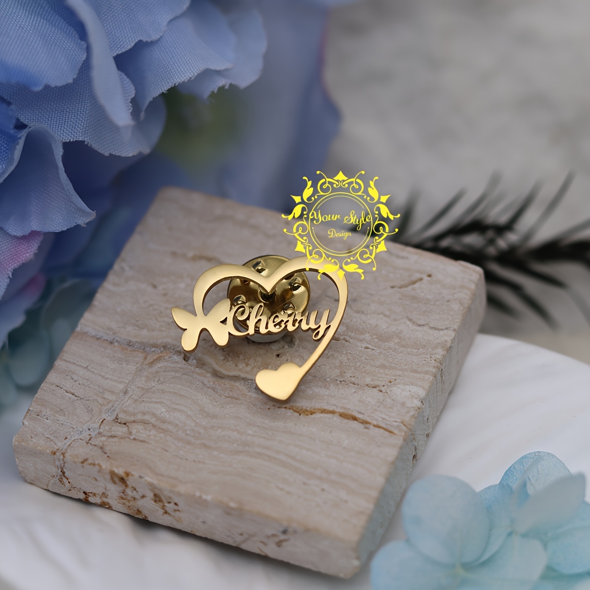 TEMU Personalizzata a Forma di e Cuore - Elegante Pezzo in Acciaio Inossidabile con Incisione di Personalizzata, Perfetta per l'Uso e Come Regalo ,