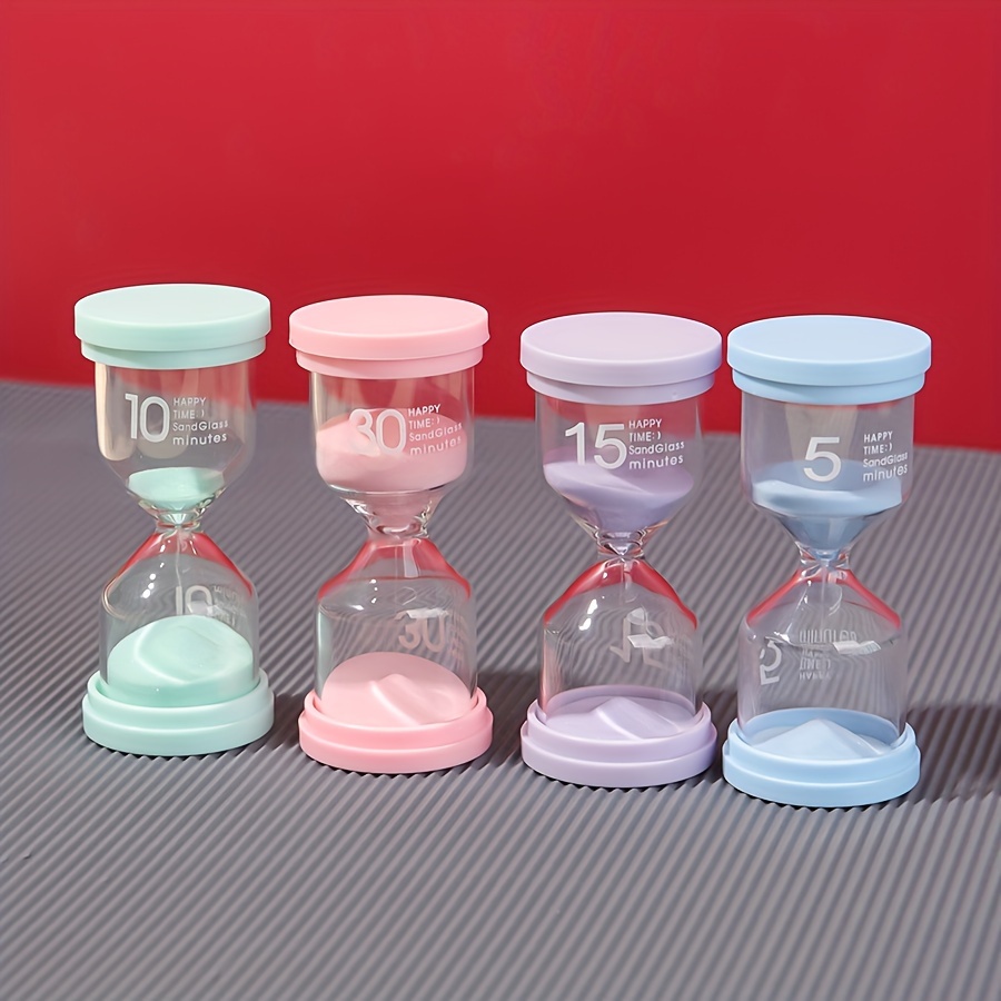 

1pc/4pcs, Colorful Hourglass Sand Timer Set (5-30 Mins), Perfect For Games, Home & Office, Glass Creative Home Decoration