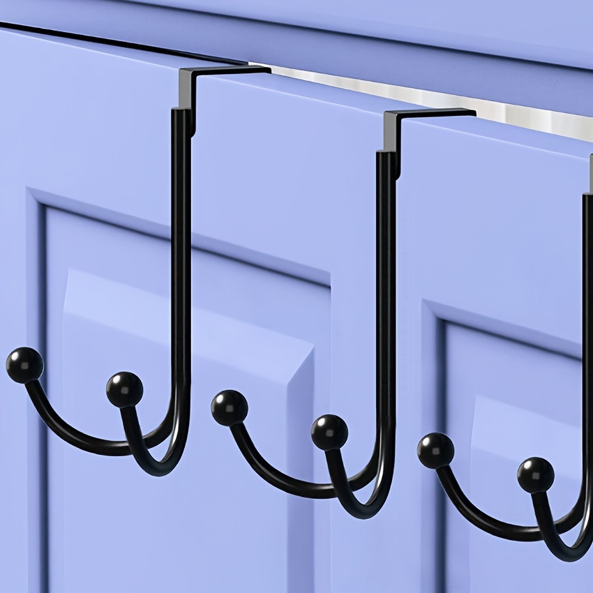 Door Double Hanger Hooks Metal Twin Door Hooks Organizer - Temu