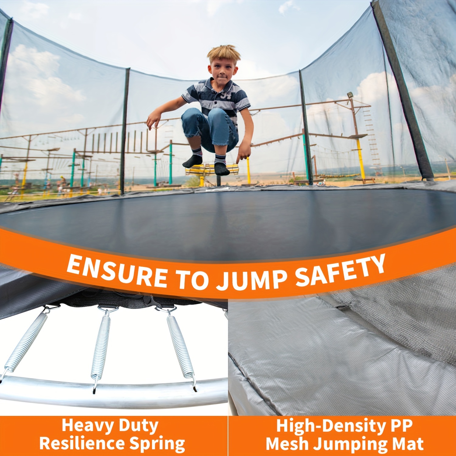 Trampoline For Kids With Enclosure Net 8FT 10FT 14FT 16FT Heavy Duty Outdoor Recreational Trampolines For Backyard, Trampoline With Ladder For Kids/Adults