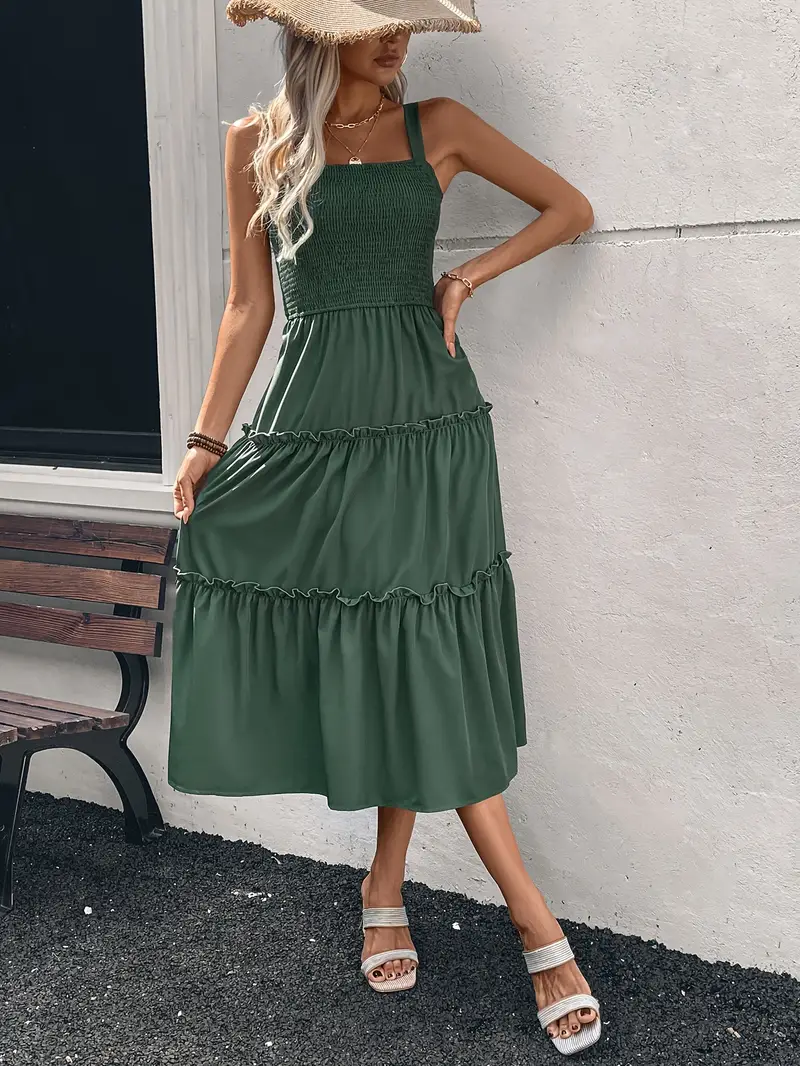 burgundy ruffle spaghetti straps midi dress Blushing Ruffle Trim Midi Dress Wine