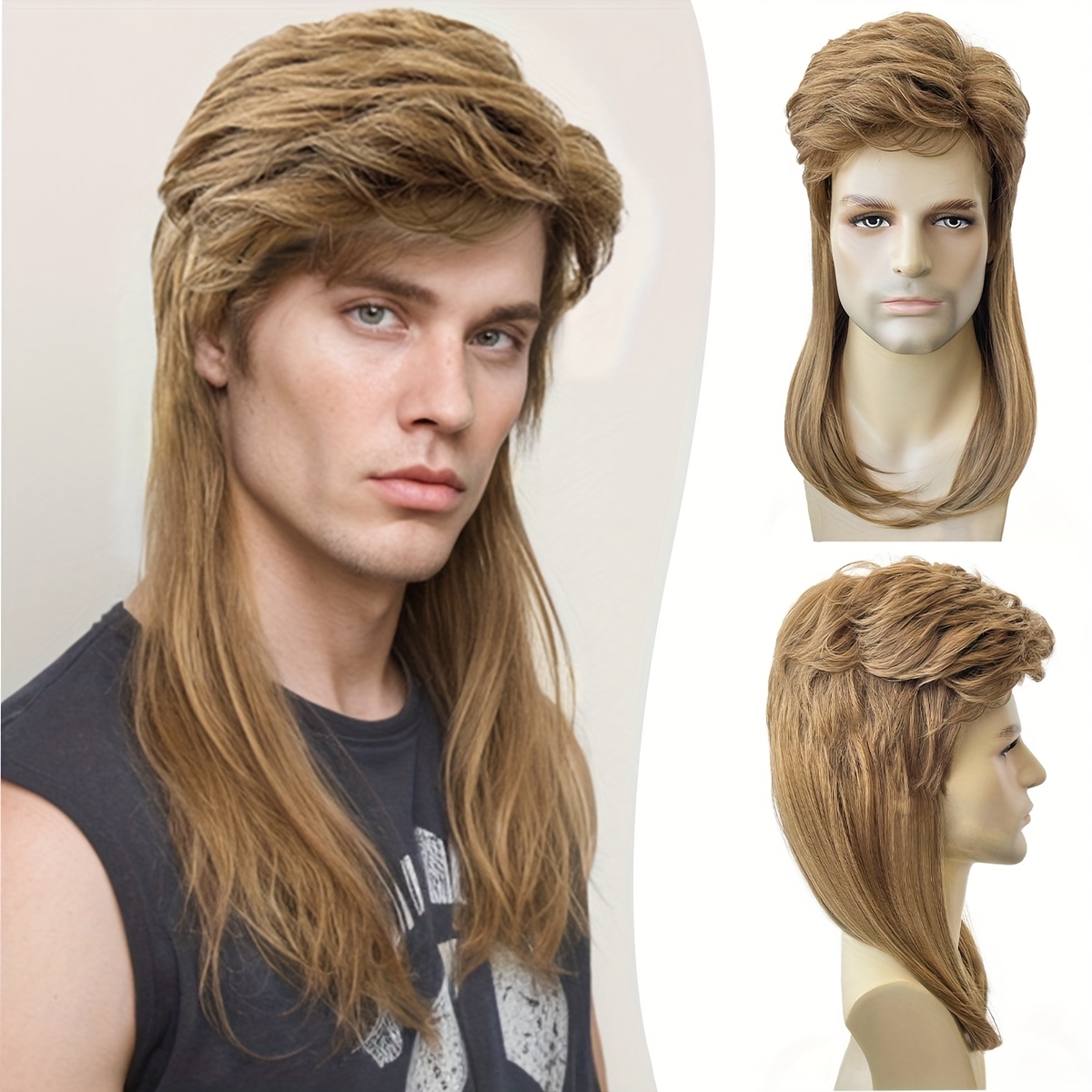 Perruque Longue Bouclée Rocker Métal 80s Noir - WIG ME UP Pour Carnaval, Fête Et Cosplay