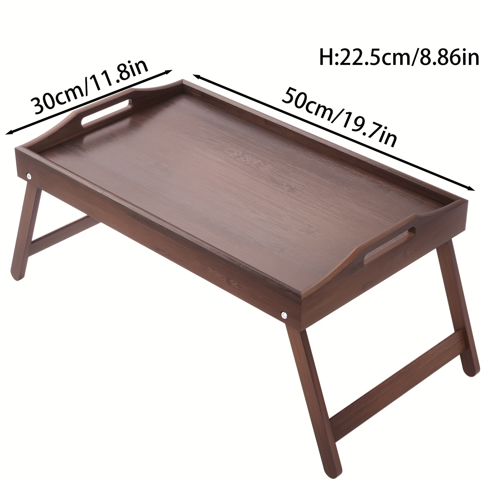 Image of 1pc Elegant Bamboo Breakfast In Bed Tray - Portable Laptop & Snack Serving Tray With Easy-fold Legs