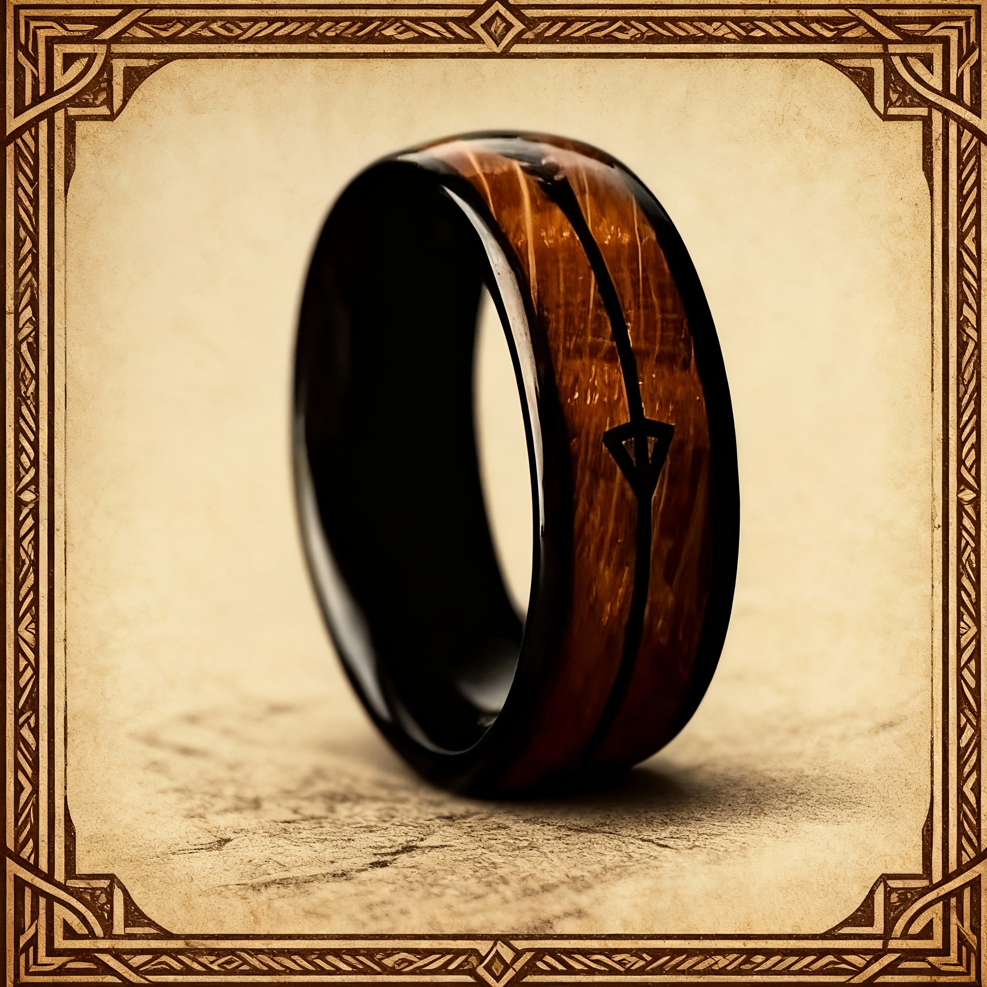 TEMU Vintage Black Arrow Men's Ring: Durable Stainless Steel, Single-piece Minimalist Style, Modern , Durable Non-plated Metal, Suitable For Casual