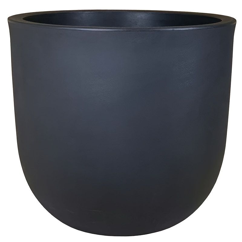 

18in Mosswood Resin Planter, Matte Black