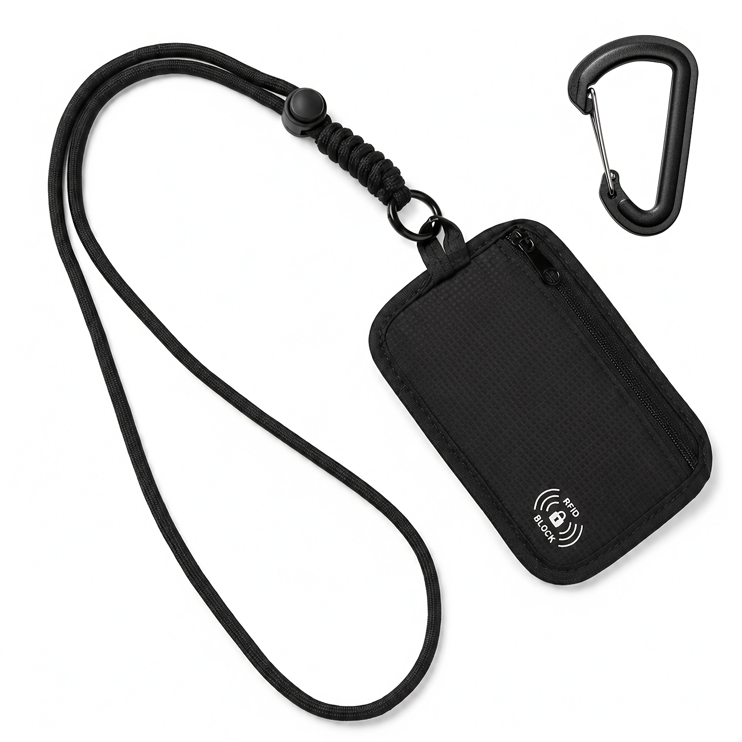 TEMU Anti-theft Mini Rfid Blocking Card Holder With Lanyard, Rfid Blocking Small Bag For Men And Women, Safe Travel Wallet Neck Pouch For Credit
