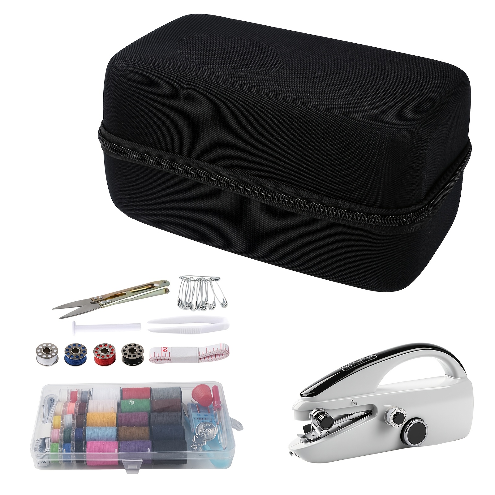 Sewing Kit In , Handheld Sewing Machine, Beginner's Sewing Kit With Storage, 2 Power Supply , Portable Mini Sewing Machine, Handheld Sewing For Beginne