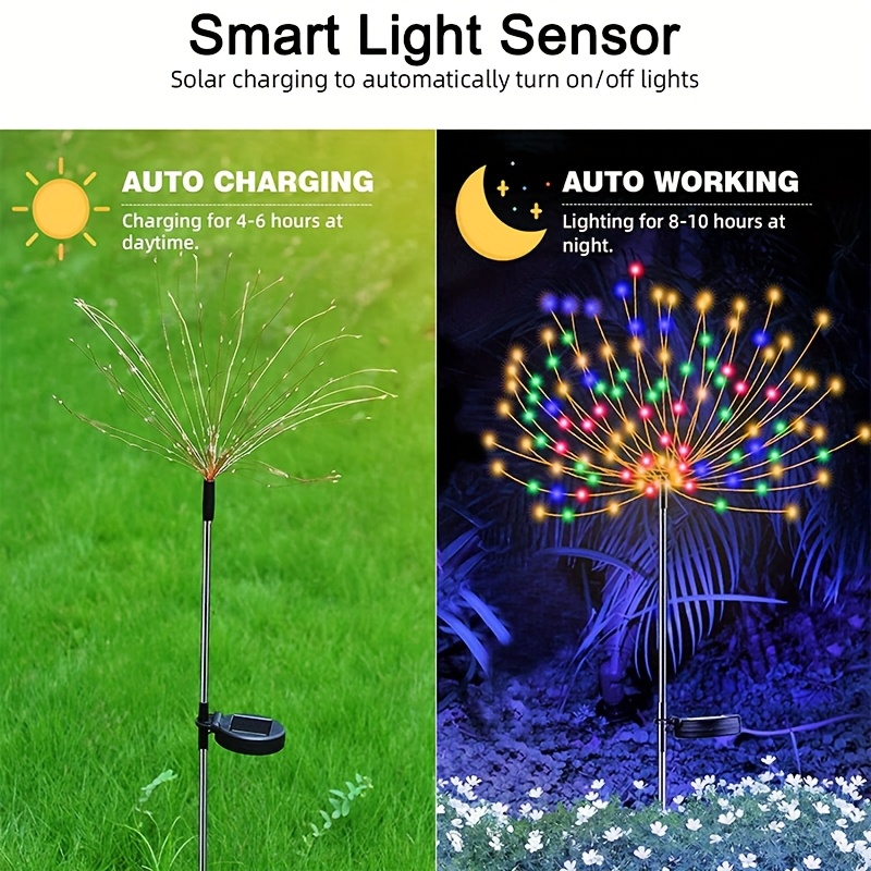 Solar Garden Firework Lights with Smart Light Sensor