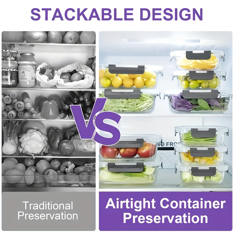 34pcs 17 lids 17 glass bowl glass food storage containers with airtight lids glass meal prep containers for lunch kitchen storage containers ideal for food storage in microwave ovens dishwashers offices schools and camping black Product details 3