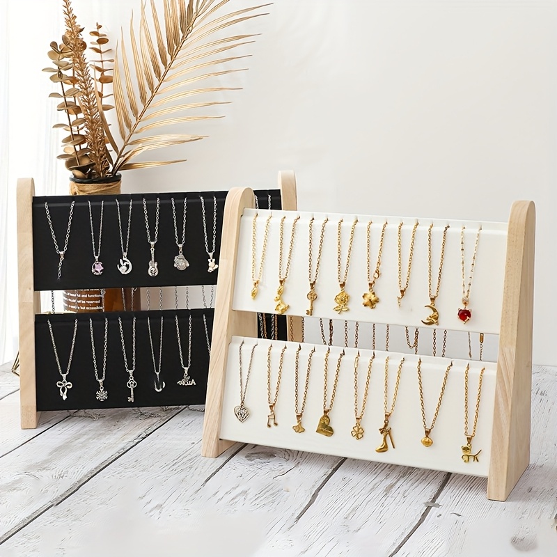 stylish double layer necklace display stand heavy duty Temu