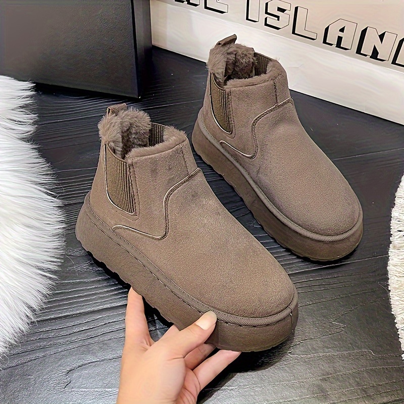 Thick, Retro, Classic, Ladies' Ankle Boots. Elegant And Comfortable Women's Shoes. Winter Thickened And Warm Women's Shoes Are In Multiple Colors. Height-increasing, Women Shoes