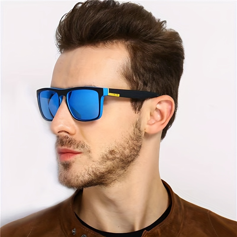 

Classic Retro Square Frame Fashion Glasses, Black & Blue, For Men Women Outdoor Party Vacation Travel Driving Supply Photo Prop