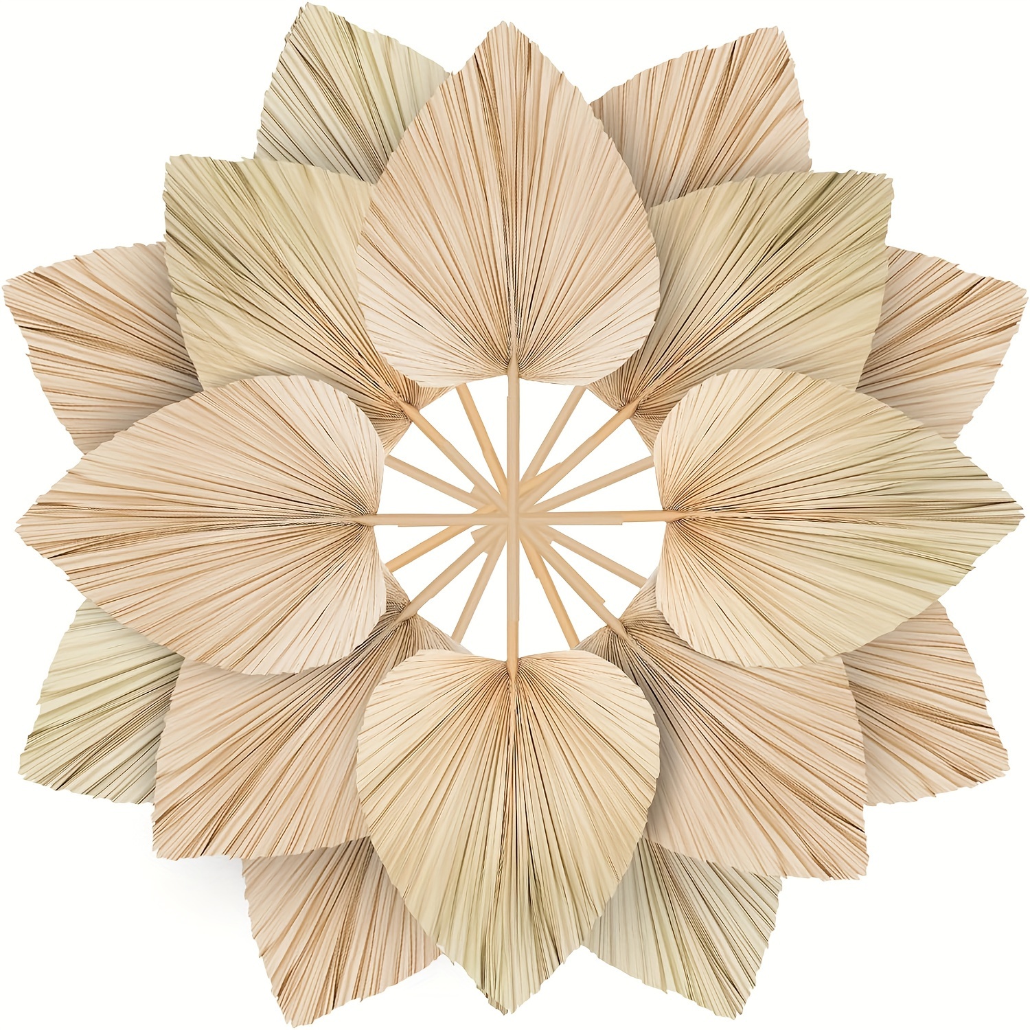 TEMU Dried Palm Leaves 10pcs 17.3' Natural Dried Palm Large Dried Dried Flower Bouquet For Boho Wedding Home Party Kitchen Vase Farmhouse Table Arrangements Anniversary Decor