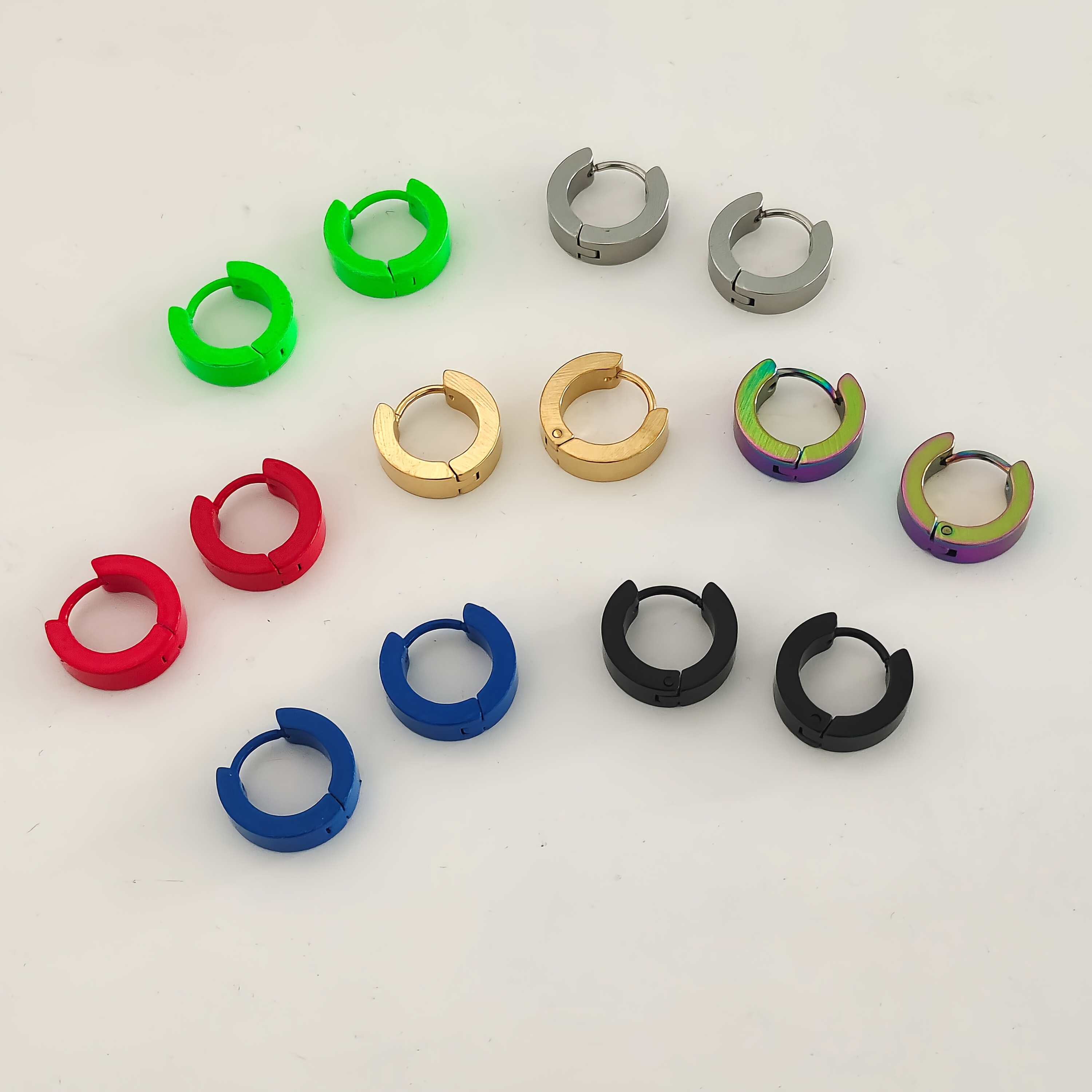 Image of 14pcs Men's Fashion Steel Earrings, Suitable For Jewelry Gifts And Stylish Looks