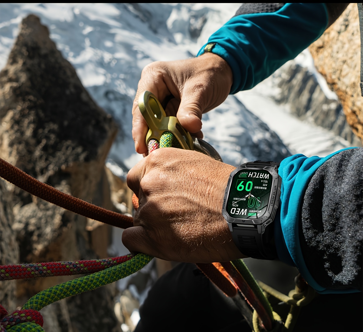 Heren Sport Smartwatch met 1400mAh Batterij & 120 Dagen Standby, 5.11cm Full-Touch HD Scherm, Dual-Color SOS LED Zaklamp (Rood+Wit), 120+ Sportmodi, IPX8 Waterdicht, Cadeau voor Hem
