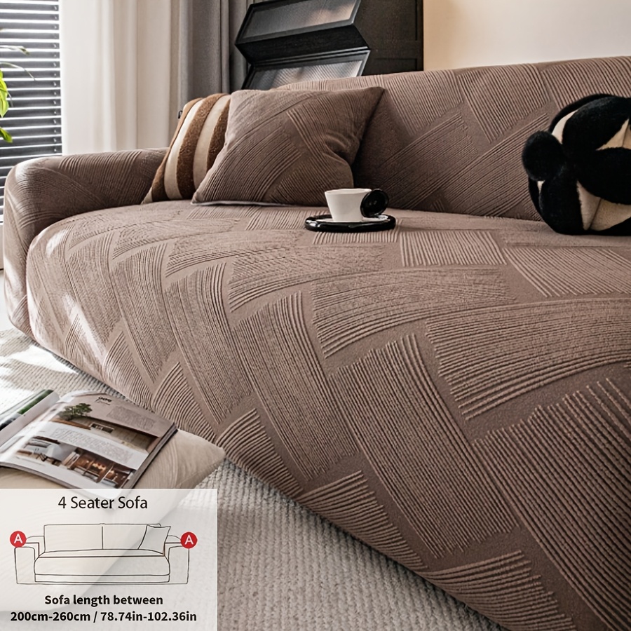 TEMU 1pc Sofa Cover, Soft & Comfortable Fabric, Machine Washable, Pet Friendly, Elastic For Installation, Suitable For Living Room, Bedroom, Office,