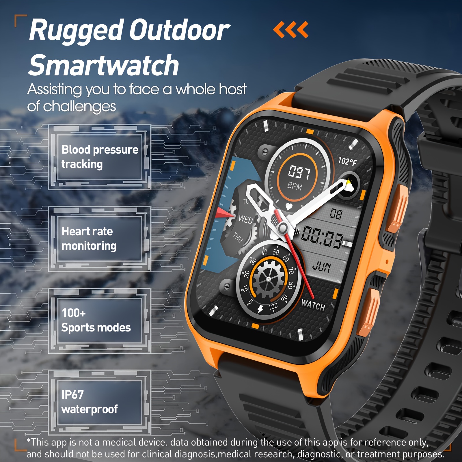 Orologio Smartwatch Uomo Fitness - Orologi Digitale Impermeabile