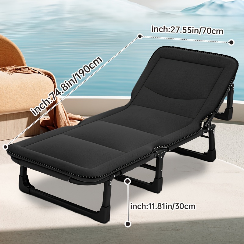 Outdoor Folding Bedchair Chaise Lounge Beach Camping Bed Cot