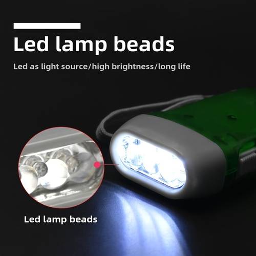 self powered handheld flashlight with 3 bright led lights for camping home and emergency survival