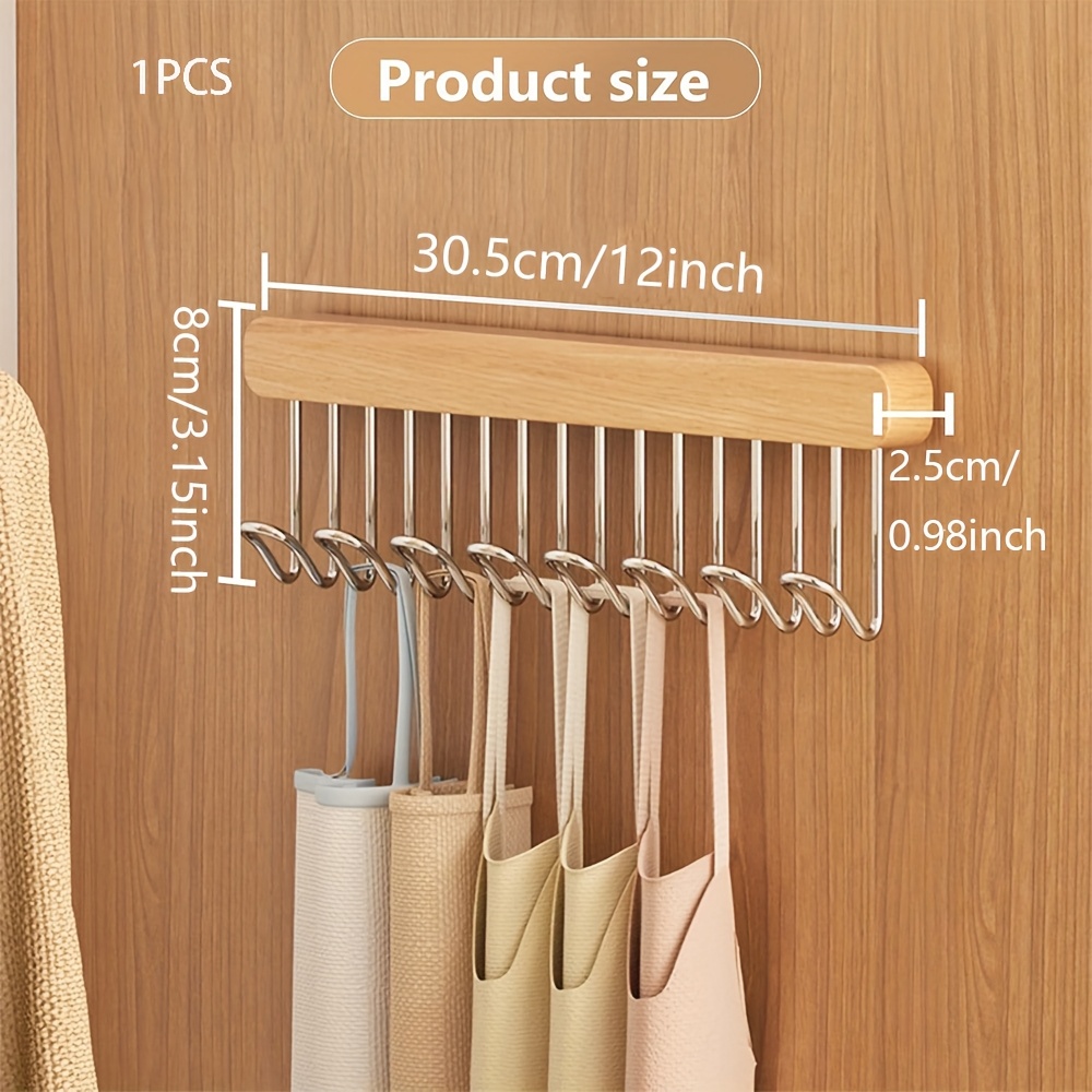 E-shop 1pc Ausziehbarer Schiebehänger für Kleiderschrank - platzsparendes Organizer mit 12 Haken für Gürtel, Krawatten, Tank-Tops, Schals und Schmuck -