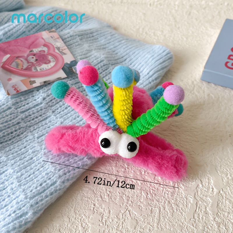 TEMU Marcolor Grande Pince à Cheveux en Peluche et Lapin, Jolie Pince Requin Mignonne pour Féminin, Pince à Cheveux Polyvalente pour l'Arrière de ,